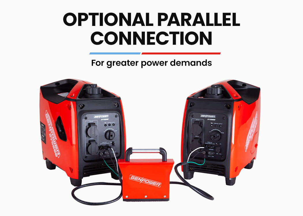 GENPOWER Inverter Generator 2600W Peak Pure Sine Portable Camping Petrol Rated-TAS_Rural