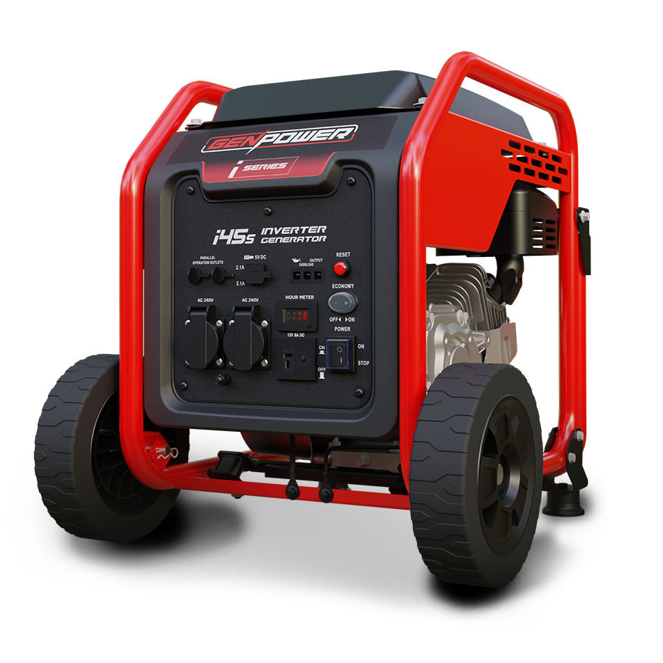 GENPOWER Inverter Generator Portable Petrol 3.5kW Max Pure Sine Wave Camping Power Station Wheels-TAS_Rural