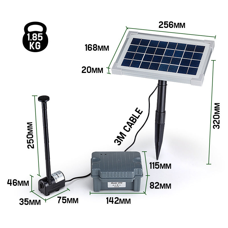 Protege 25W Solar Powered Fountain Submersible Water Pump with Battery Pond Kit Garden-NSW_Metro