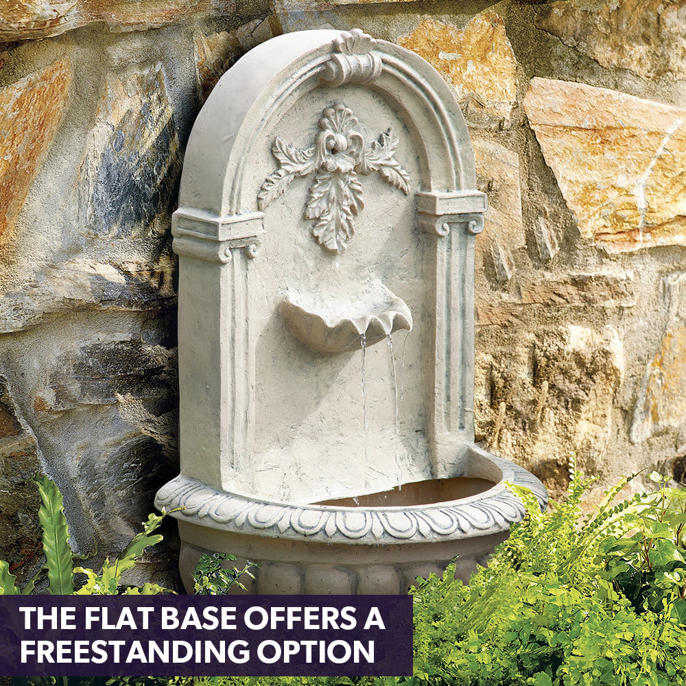 PROTEGE Solar Fountain Water Feature Pump Outdoor Wall Mount Classic with LED Lights-NSW_Metro