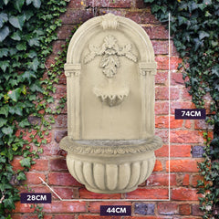 PROTEGE Solar Fountain Water Feature Pump Outdoor Wall Mount Classic with LED Lights-VIC_Rural