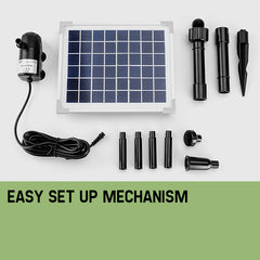 Protege 20W Solar Fountain Submersible Water Pump Power Panel Kit Garden Pond-NT_Metro