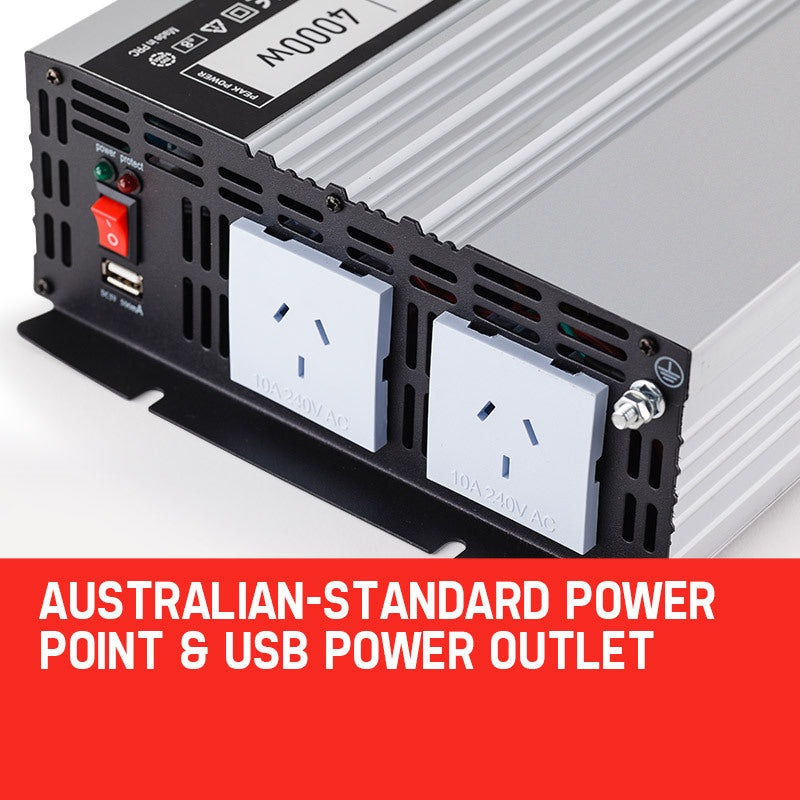 GENPOWER Pure Sine Wave 2000W/4000W 12V/240V Power Inverter Caravan Boat CarPlug-NSW_Metro