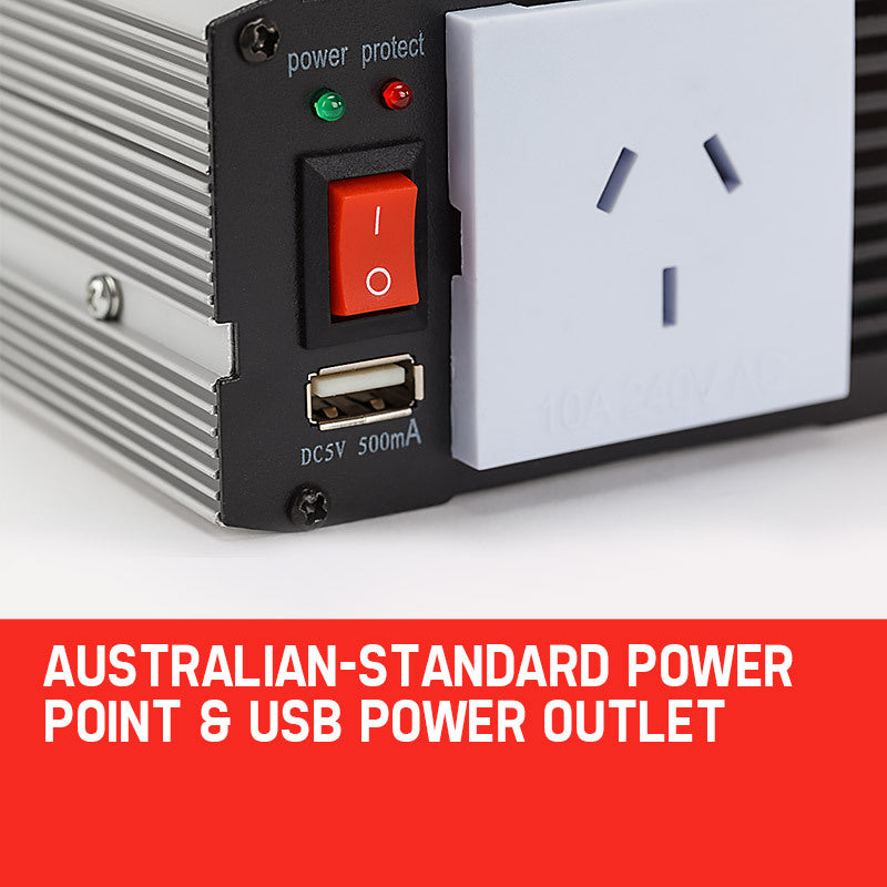 GENPOWER 600W/1200W Pure Sine Wave 12V/240V Power Inverter Car Plug Caravan Boat-NSW_Rural