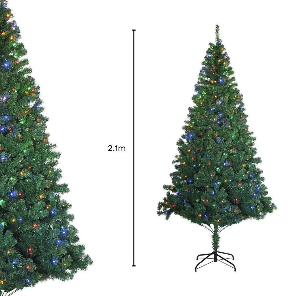 Festiss 2.1m Christmas Tree With 4 Colour LED-WA_Rural