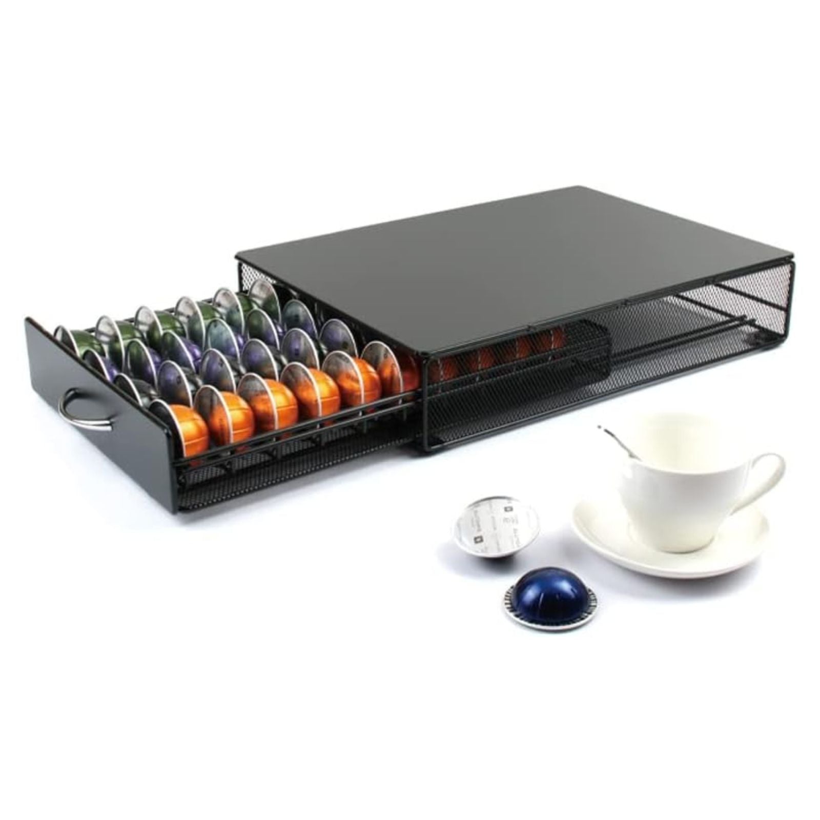 GOMINIMO Coffee Pod Holder Drawer Storage with Vertuoline Stores 40 Pods (Black)