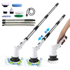 GOMINIMO Cordless Electric Spin Scrubber with 7 Replaceable Brush Heads (White)