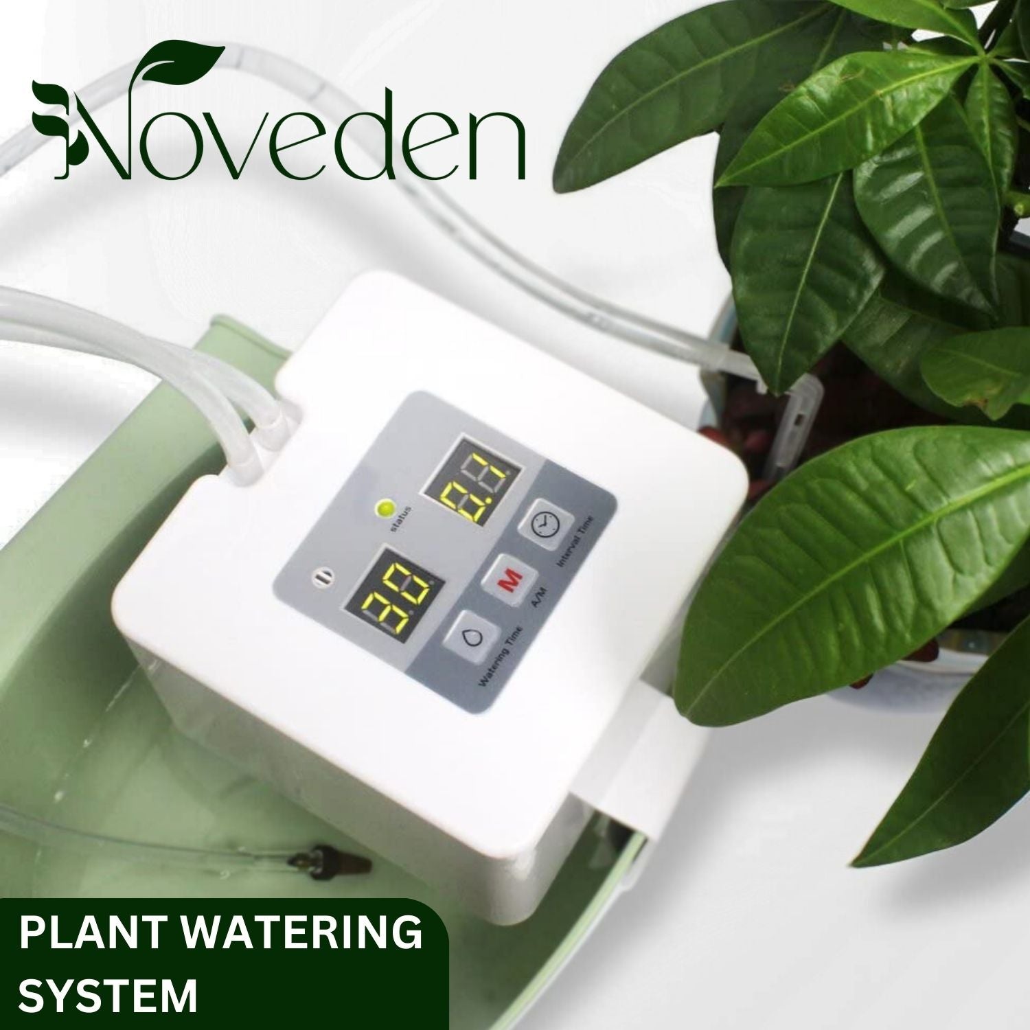 NOVEDEN Plant Watering System with DIY 30-Day Programmable (White)