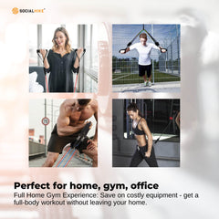 Social Hike Resistance Band Set with Handles - 11pcs Home Workout Kit 4.5-68kg