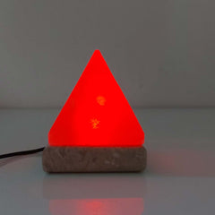 USB Colour Changing Salt Himalayan Lamp - Pyramid Shape Pink Rock LED Light