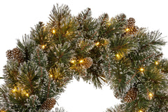 Christabelle 61cm Christmas Wreath Cashmere Pine with LED Lights Front Door Decoration Ornament