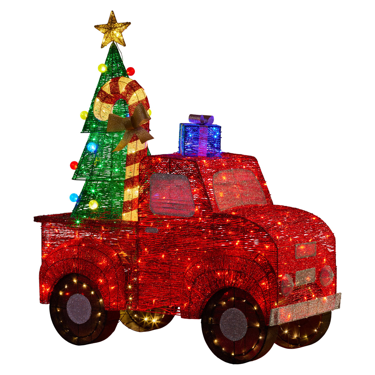 Christabelle 145cm Sparkling Christmas Tree Truck Display Glitter Led Lights