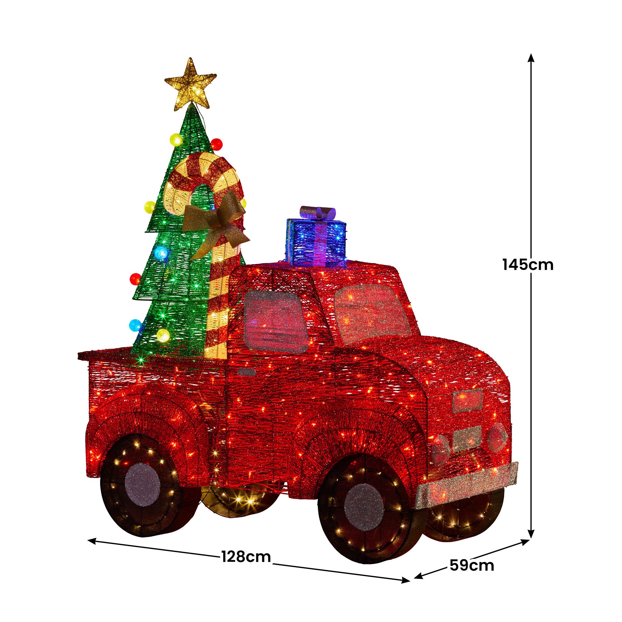Christabelle 145cm Sparkling Christmas Tree Truck Display Glitter Led Lights