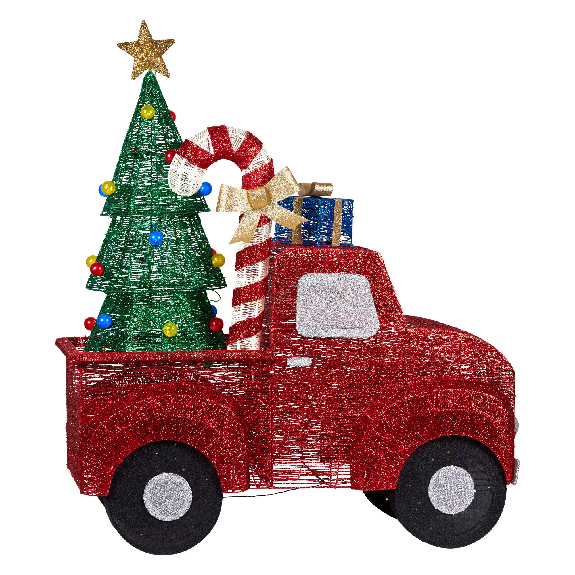 Christabelle 145cm Sparkling Christmas Tree Truck Display Glitter Led Lights