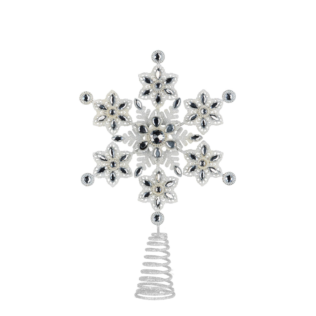 Christabelle Snowflake Christmas Tree Topper Beaded Decoration Ornament Xmas