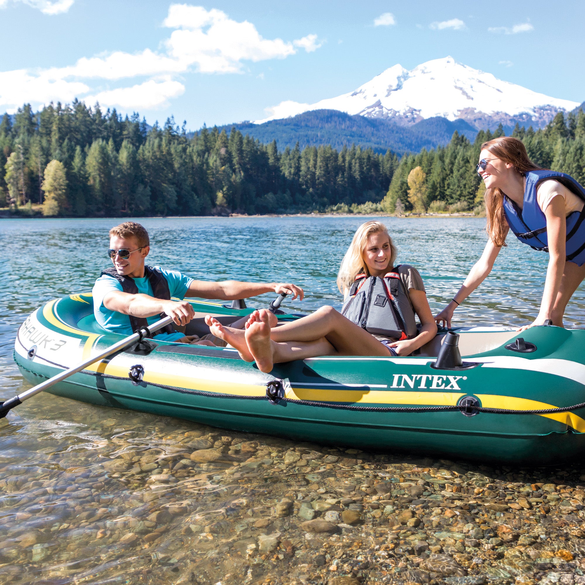 Intex Seahawk 3-person Inflatable Boat Set-ACT