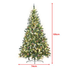 Christabelle 1.2m Pre Lit LED Christmas Tree Decor with Pine Cones Xmas Decorations