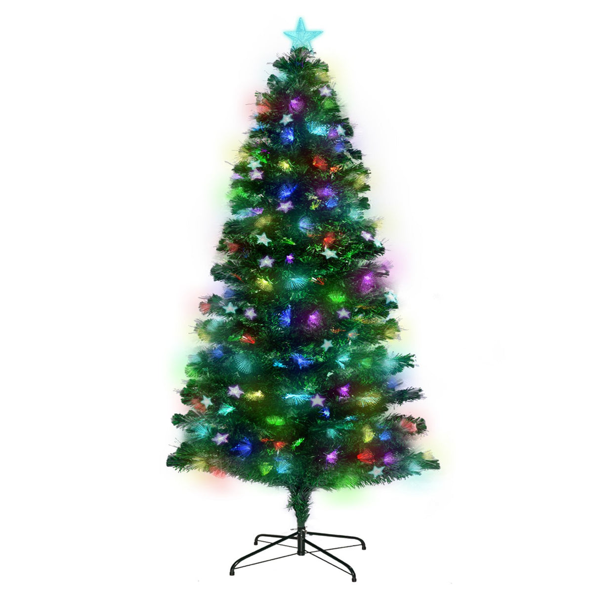 Christabelle 1.8m Enchanted Pre Lit Fibre Optic Christmas Tree Stars Xmas Decor-VIC_Metro