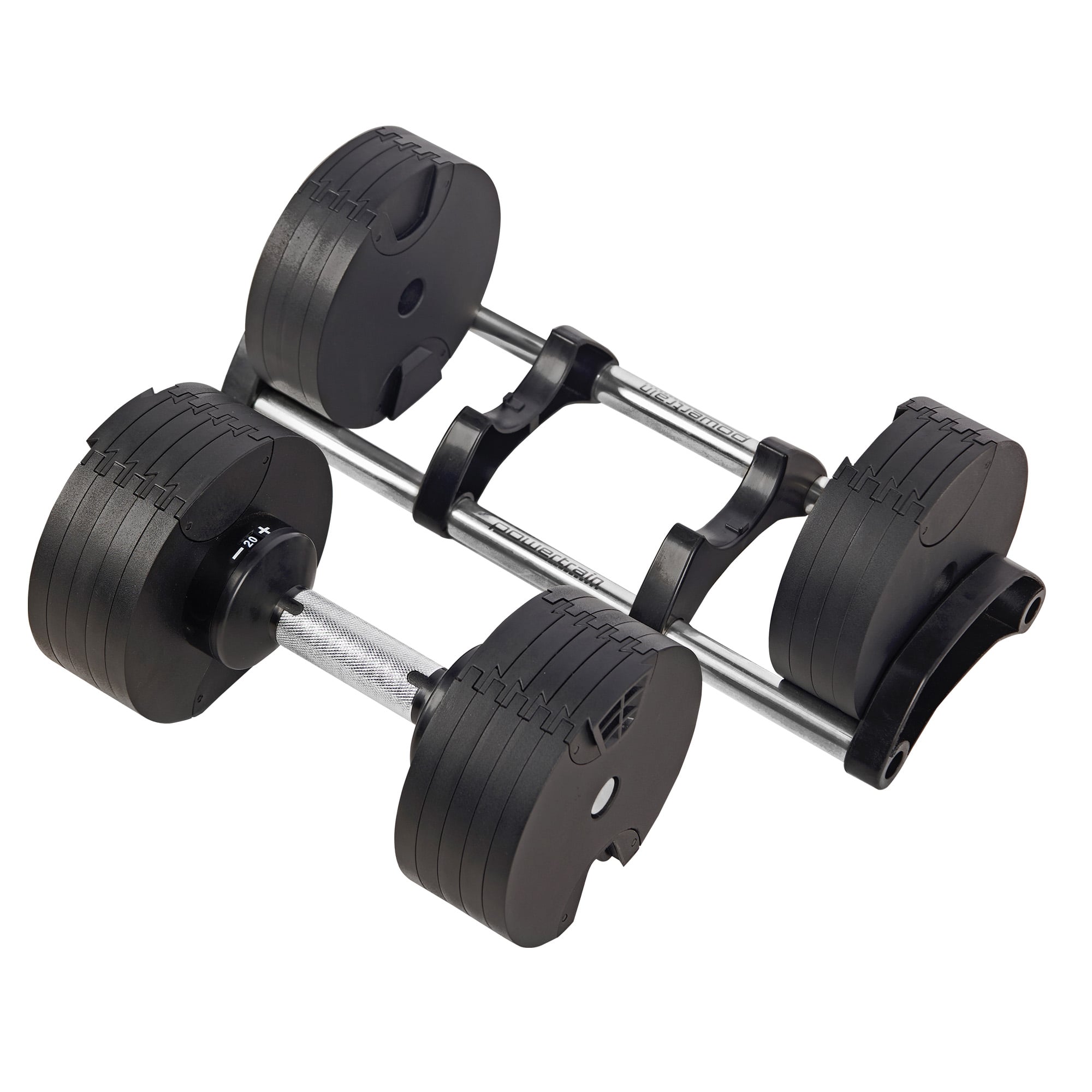 Powertrain Eon 90kg Adjustable Dumbbells Home Gym 9 Strength Training Safety Lock System Building & Fitness Workouts