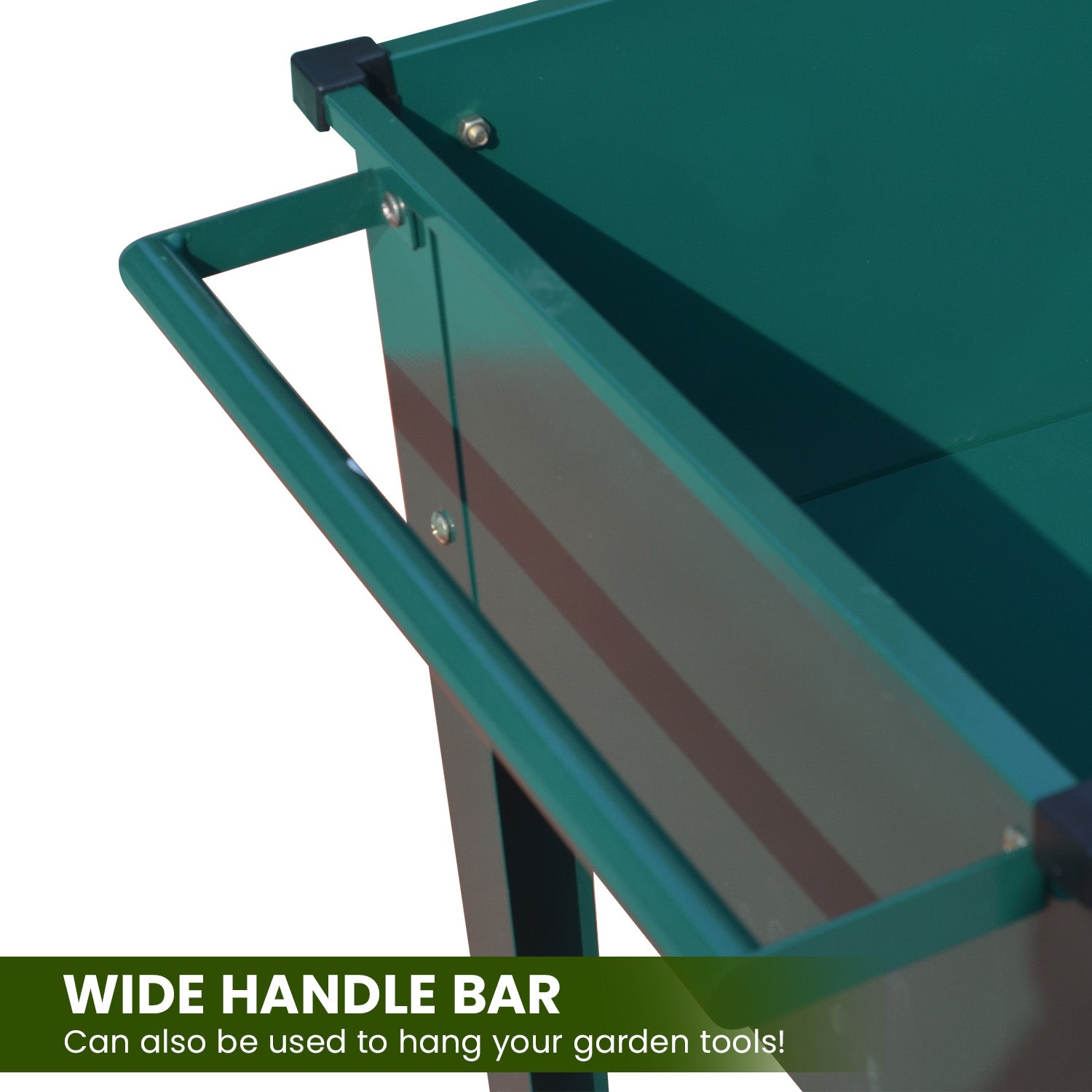 Wallaroo Garden Bed Cart Raised Planter Box 108.5 x 50.5 x 80cm Galvanized Steel - Green-SA_Rural