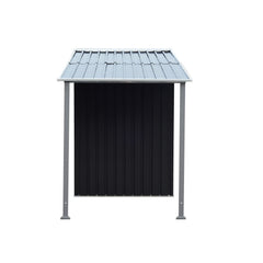Wallaroo 4x8ft Zinc Steel Garden Shed with Open Storage - Black