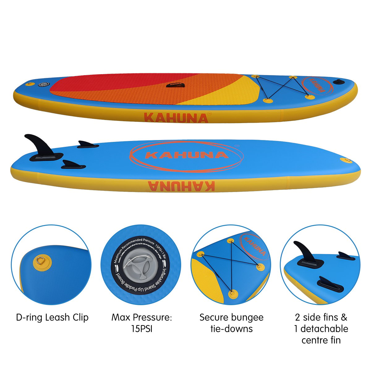 Kahuna Hana Inflatable Stand Up Paddle Board 10FT w/ iSUP Accessories-ACT