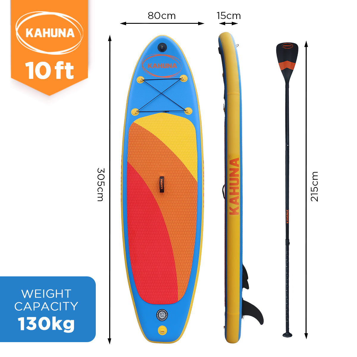 Kahuna Hana Inflatable Stand Up Paddle Board 10FT w/ iSUP Accessories-ACT