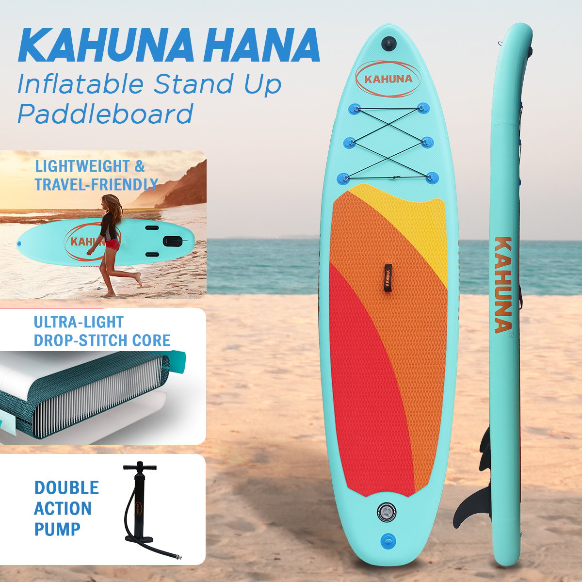 Kahuna Hana Inflatable Stand Up Paddle Board 10ft6in iSUP Accessories-NSW_Rural