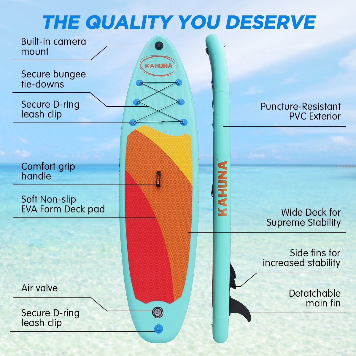 Kahuna Hana Inflatable Stand Up Paddle Board 10ft6in iSUP Accessories-QLD_Rural