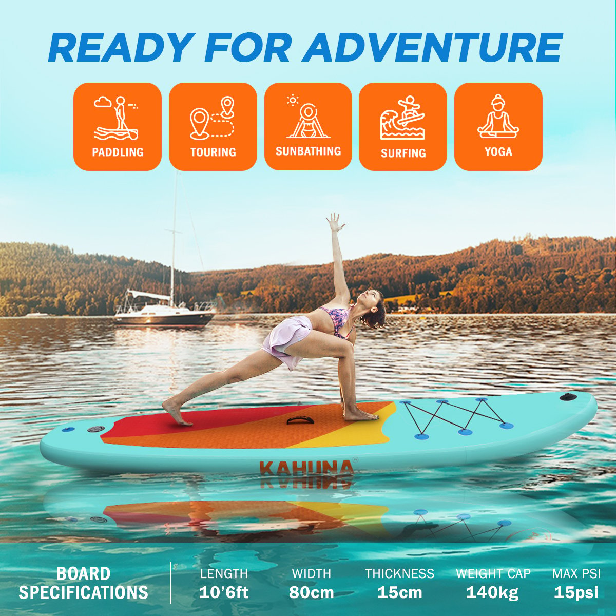 Kahuna Hana Inflatable Stand Up Paddle Board 10ft6in iSUP Accessories-TAS_Rural