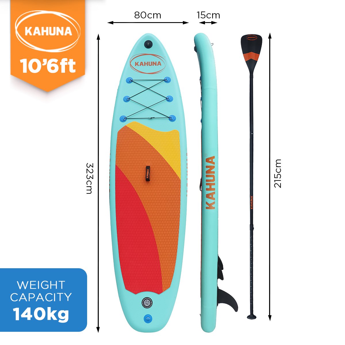 Kahuna Hana Inflatable Stand Up Paddle Board 10ft6in iSUP Accessories-ACT