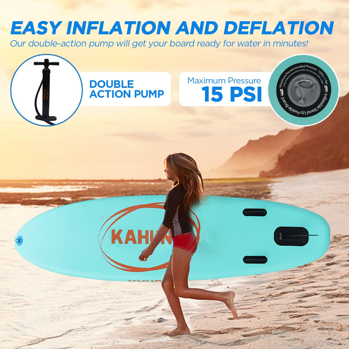 Kahuna Hana Inflatable Stand Up Paddle Board 10ft6in iSUP Accessories-ACT