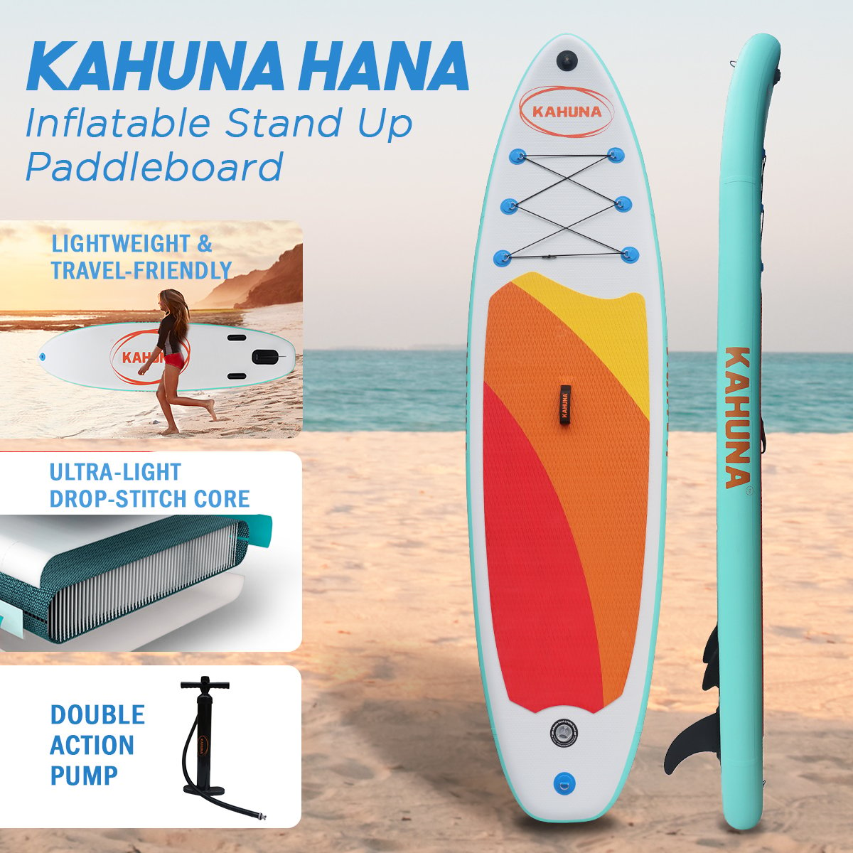 Kahuna Hana Inflatable Stand Up Paddle Board 11FT SUP Paddleboard-ACT