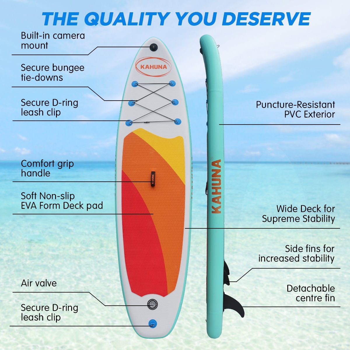 Kahuna Hana Inflatable Stand Up Paddle Board 11FT SUP Paddleboard-QLD_Metro