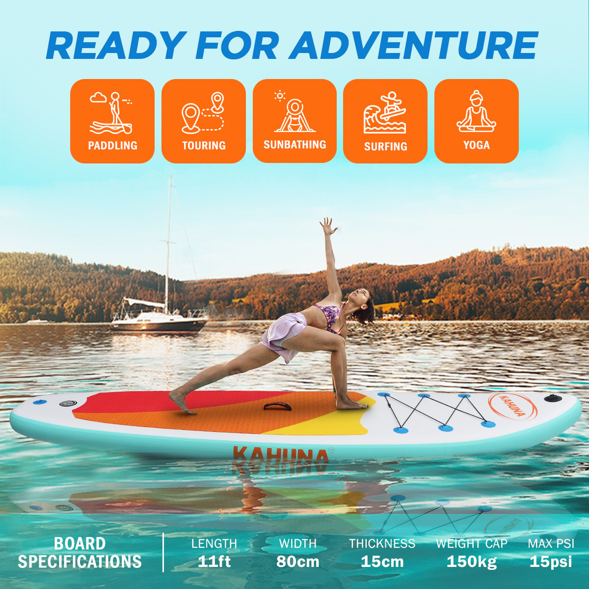 Kahuna Hana Inflatable Stand Up Paddle Board 11FT SUP Paddleboard-NSW_Metro