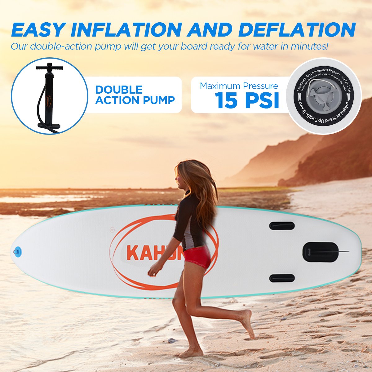 Kahuna Hana Inflatable Stand Up Paddle Board 11FT SUP Paddleboard-ACT