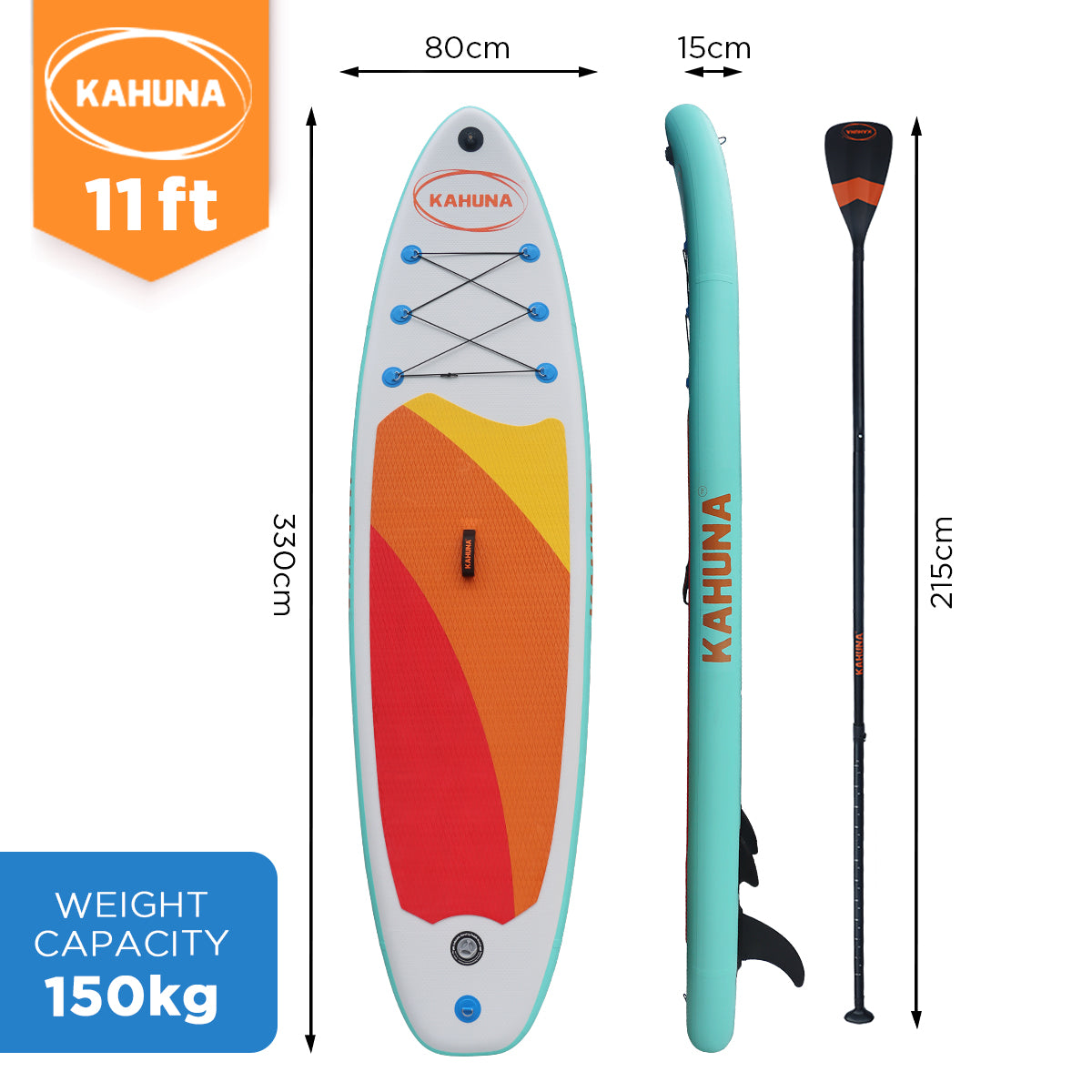 Kahuna Hana Inflatable Stand Up Paddle Board 11FT SUP Paddleboard-ACT