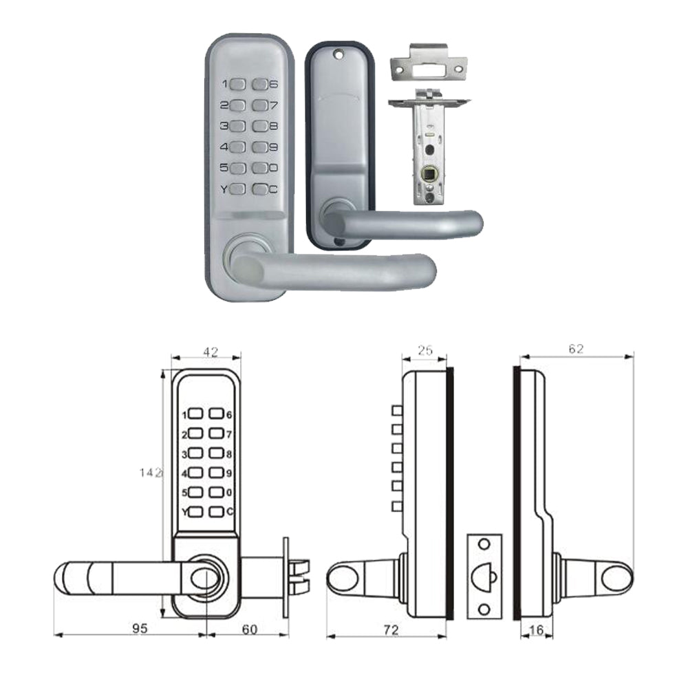 Kartrite Push Button Digital Combination Security Door Lock