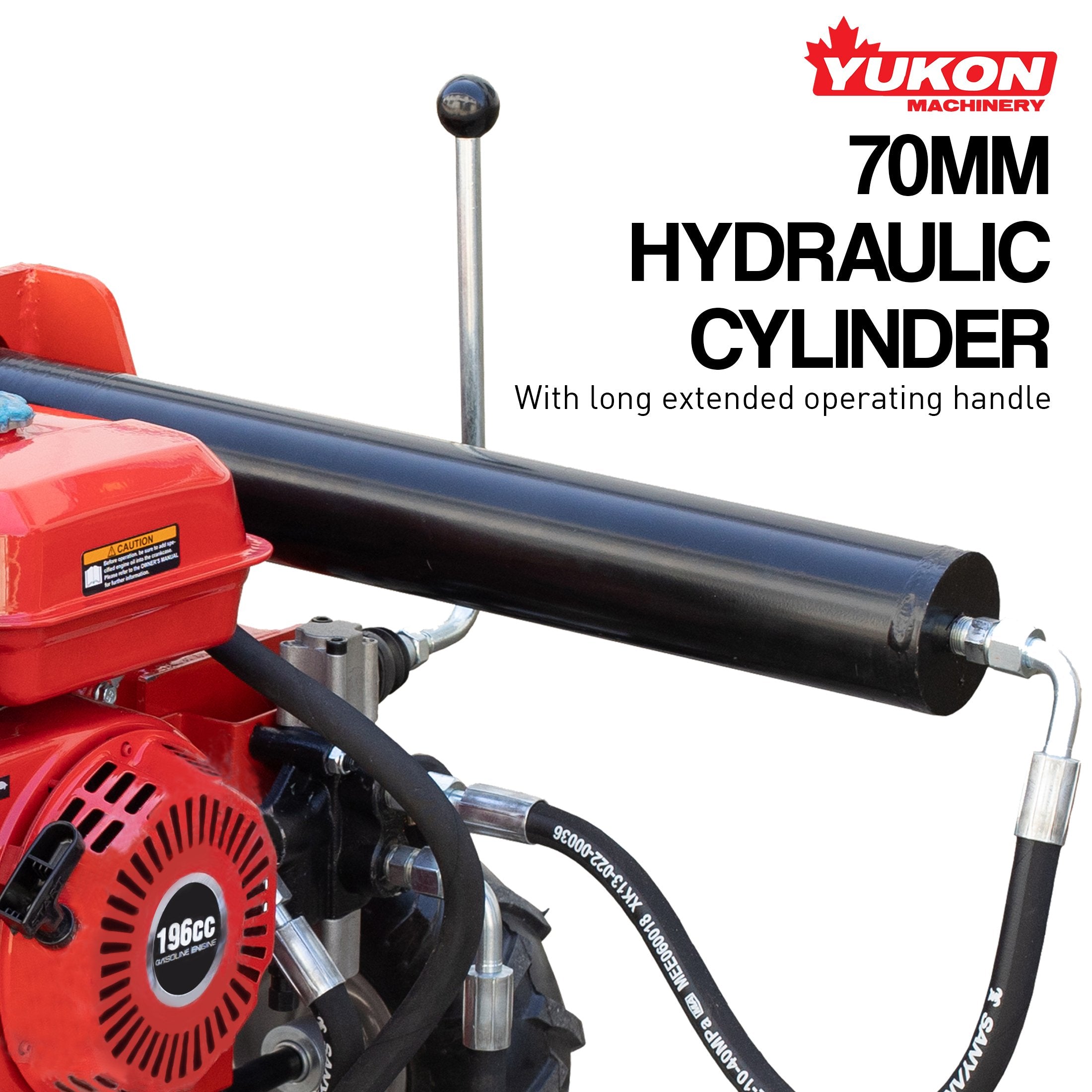 Yukon 15ton Petrol Hydraulic Log Splitter Wood Timber Firewood Block Cutter 196cc-ACT