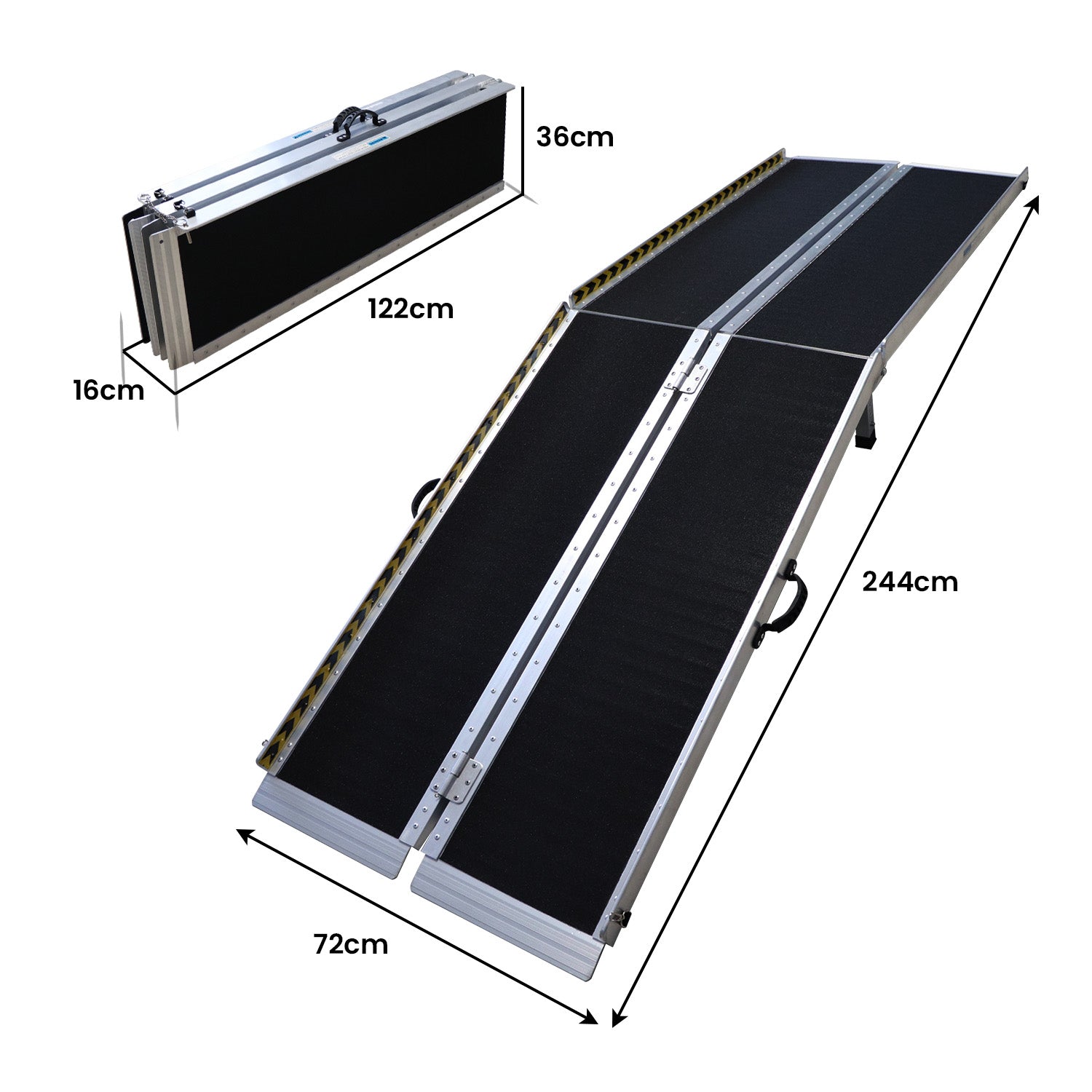 Kartrite Folding Aluminium Wheelchair Ramp 8FT Portable Mobility Access Ramp