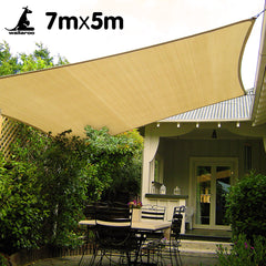 Wallaroo Rectangular Shade Sail 7m x 5m - Sand-NT_Metro