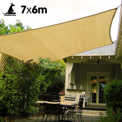 Wallaroo Rectangular Shade Sail 7m x 6m - Sand-REMOTE