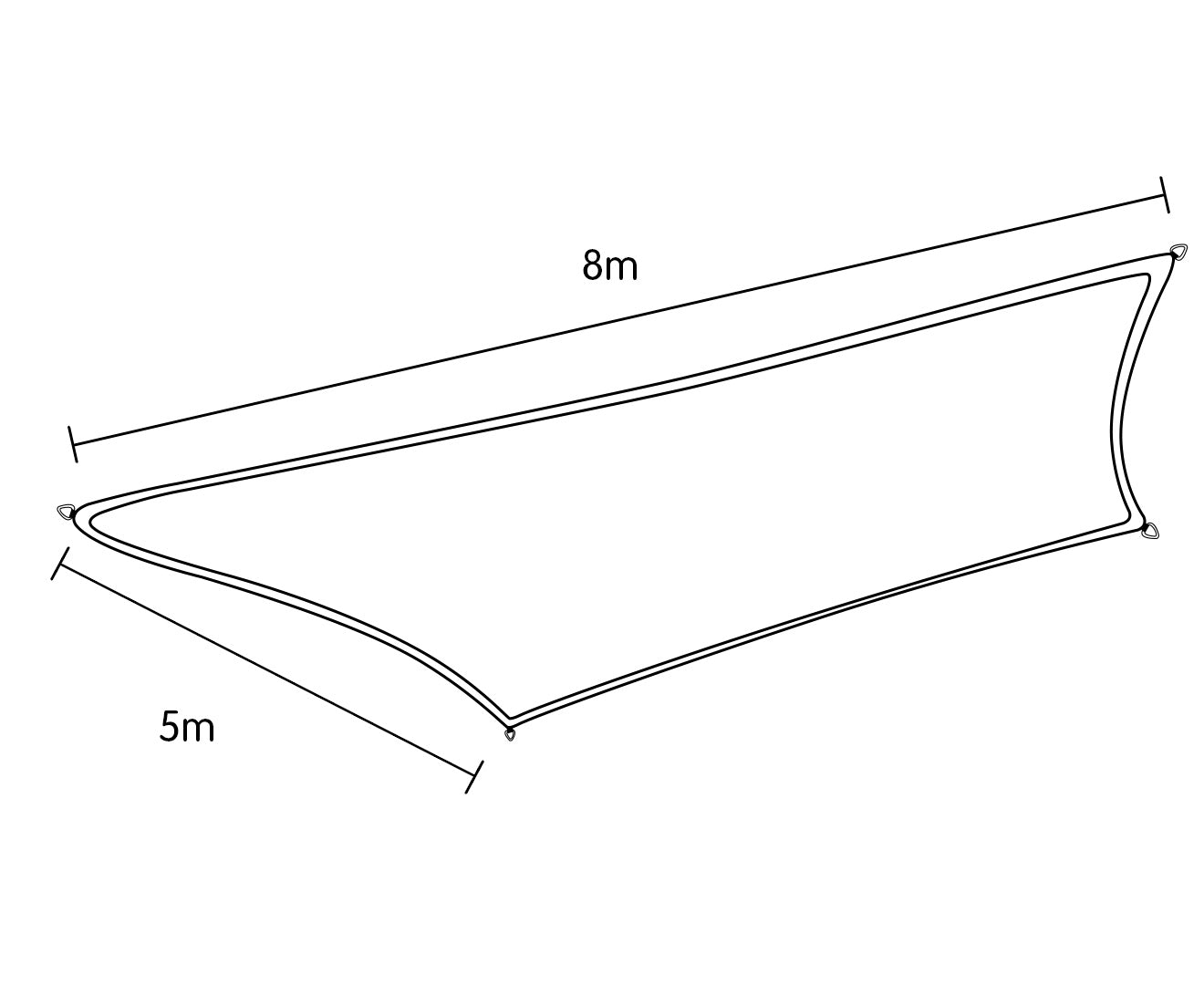 Wallaroo Rectangular Shade Sail: 8m x 5m - Sand-ACT