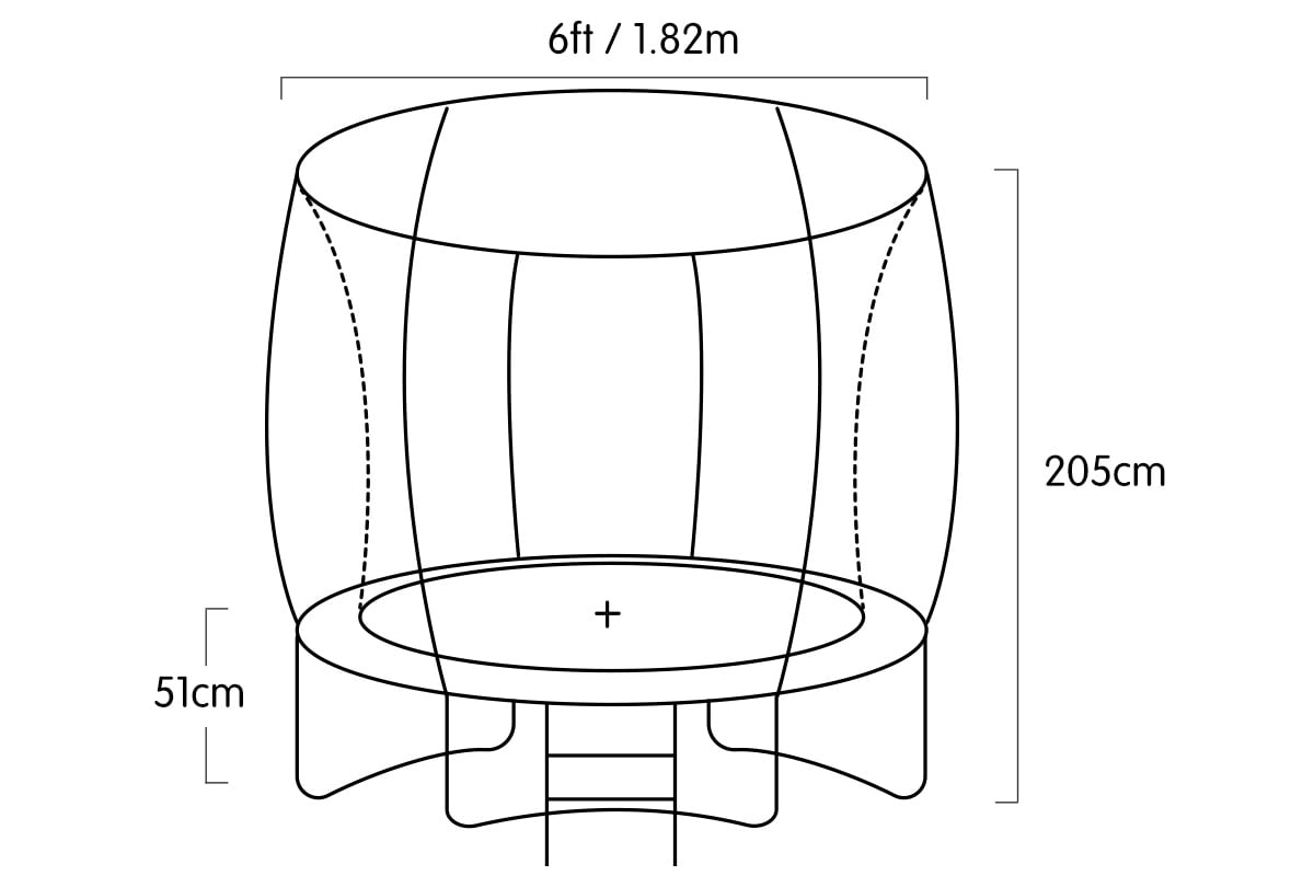 Kahuna 6ft Trampoline Round Free Pad Cover Spring Mat Net Safety Net Enclosure Rainbow
