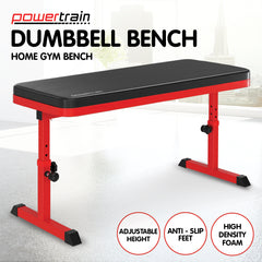 Powertrain Height-Adjustable Exercise Home Gym Flat Weight Bench-TAS_Metro