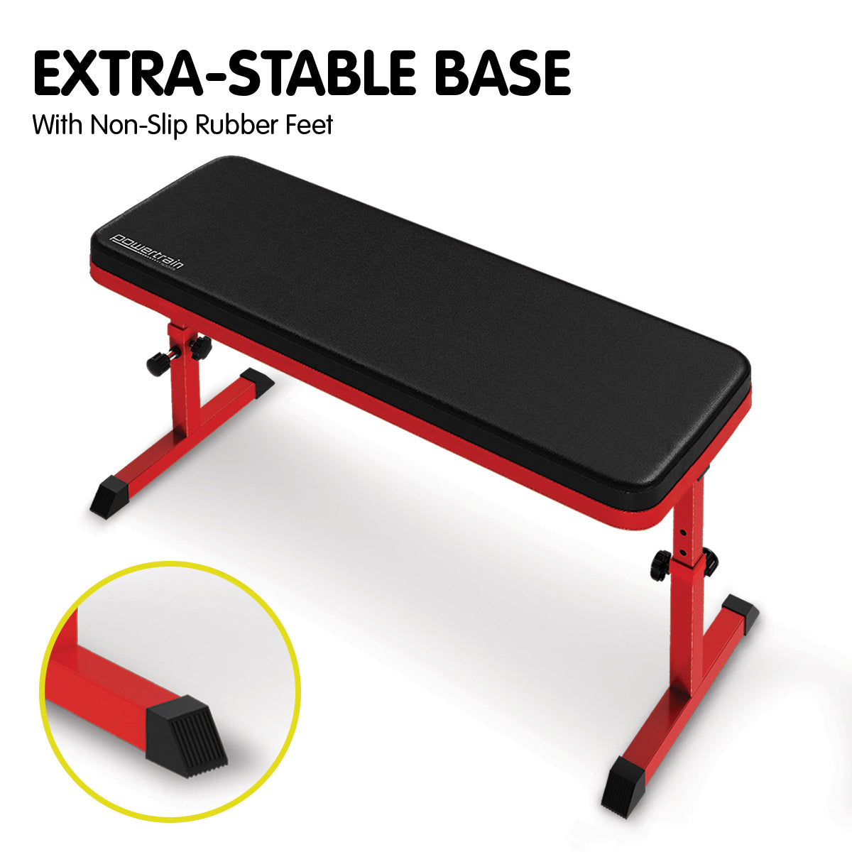 Powertrain Height-Adjustable Exercise Home Gym Flat Weight Bench-TAS_Metro