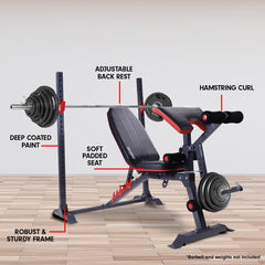 Powertrain Adjustable Weight Bench Home Gym Bench Press - 301-VIC_Rural