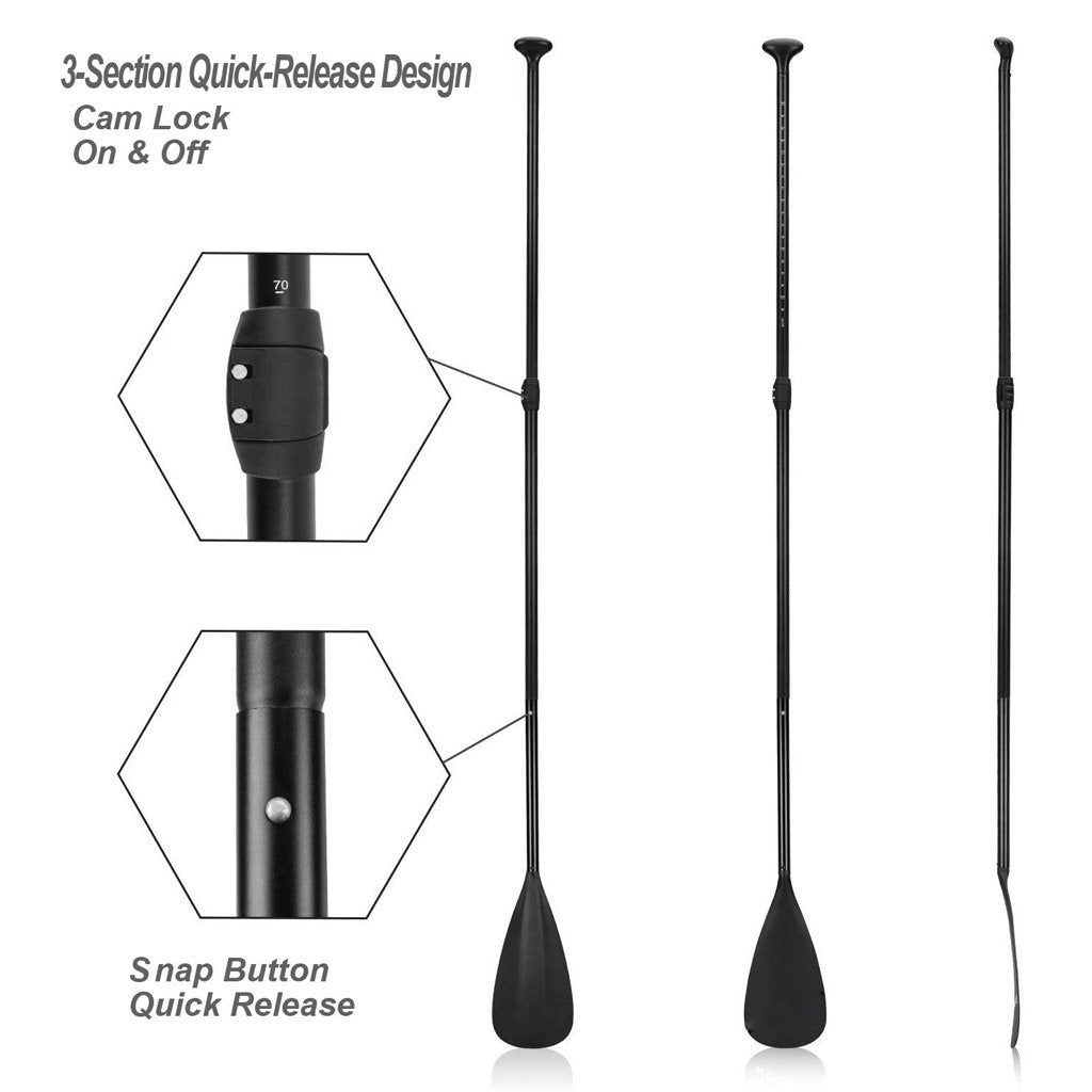 Alloy Adjustable 2-part SUP Paddle Stand Up Paddle Board Edge Guard 160-215cm Double-QLD_Metro