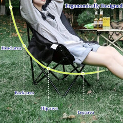 RAZOJESS Moon Chair for Outdoor Camping Fishing Picnic Blue-QLD_Rural