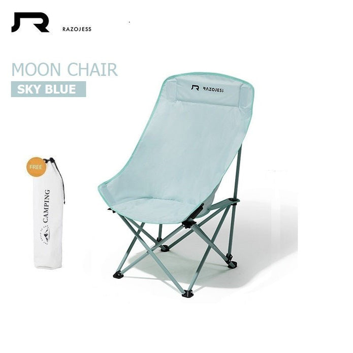 RAZOJESS Enlarged Moon Chair for Outdoor Camping Fishing Picnic Sky Blue-NSW_Metro